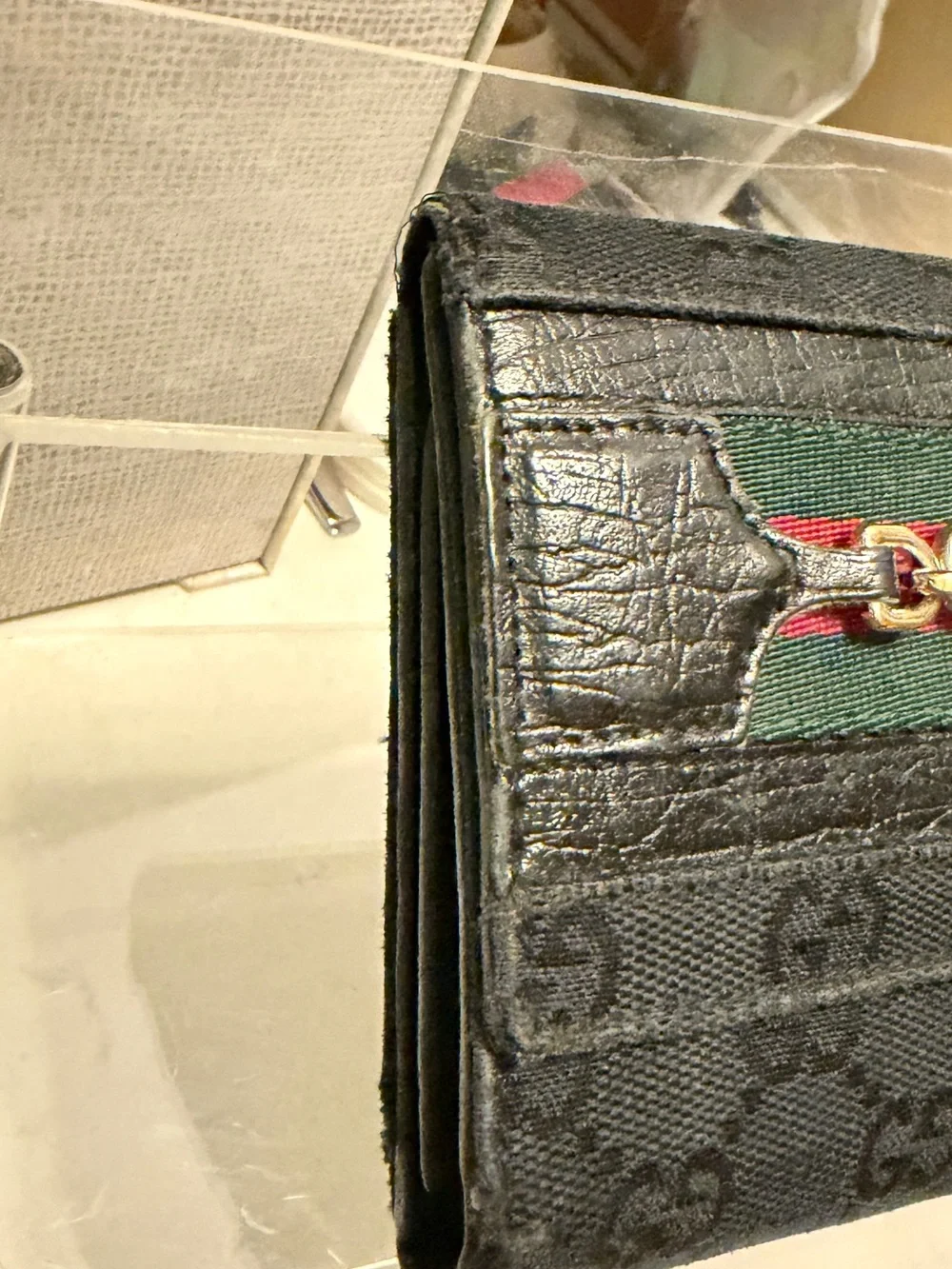 Gucci Black Canvas & Leather Project Wallet